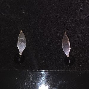 Silver and Black Drop Earrings